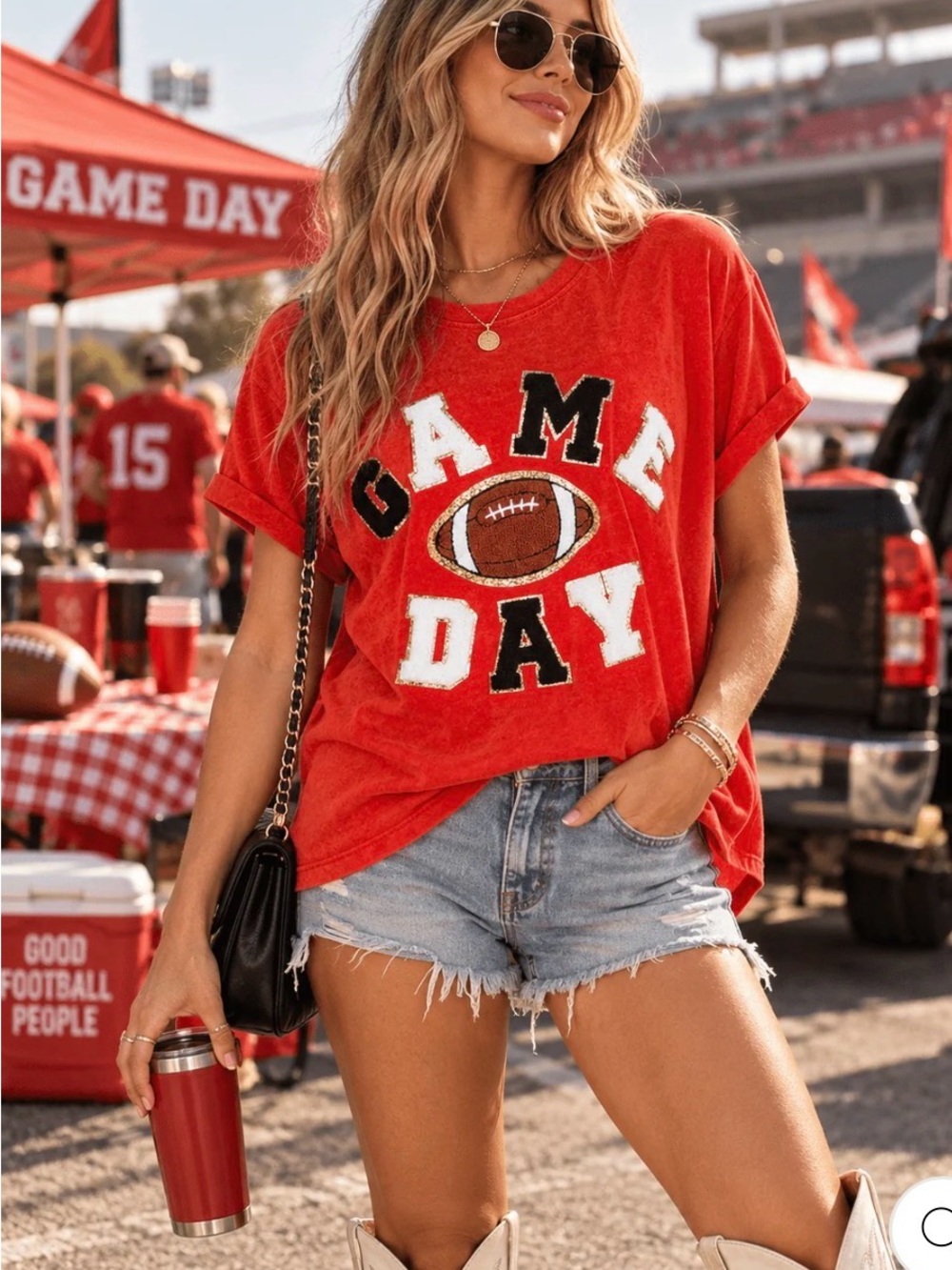 BIBI NWT GAME DAY TEES EMBROIDERED